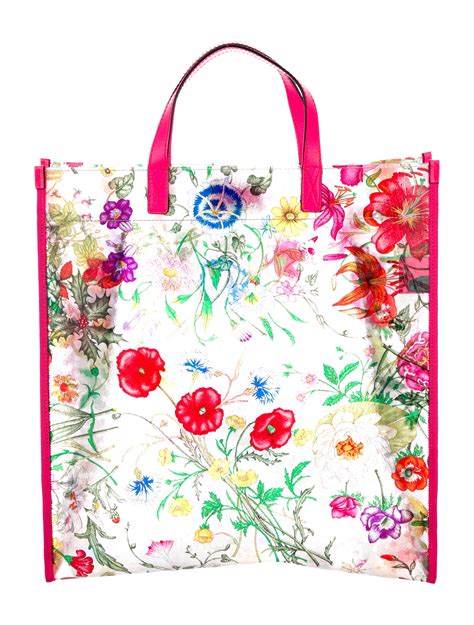 gucci tote bag flower print|gucci tote with zipper.